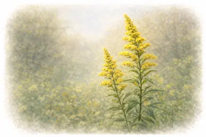 Goldenrod in late summer meadow light