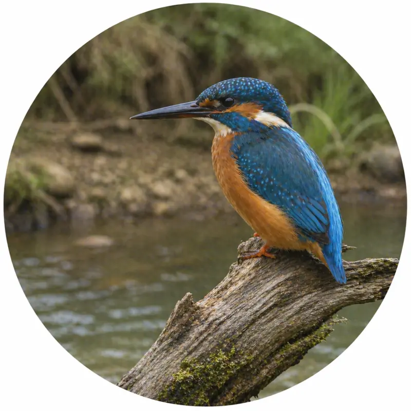 Kingfisher near creek water